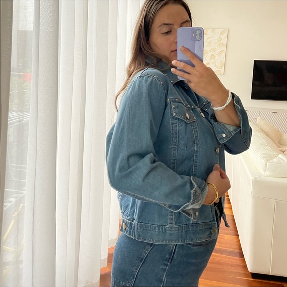 Steele Studded Blue Denim Jacket - Picture 6 of 8